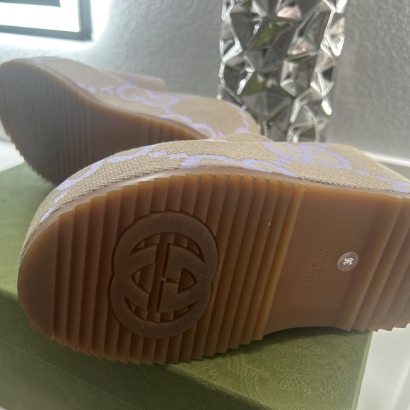 Monogram Jumbo GG Platform Slide Wedge Sandals - Picture 3 of 4